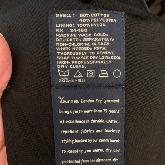 EUC LONDON FOG Men's Durham Rain Coat with Zip-Out Body 44 Short - Picture 10 of 14